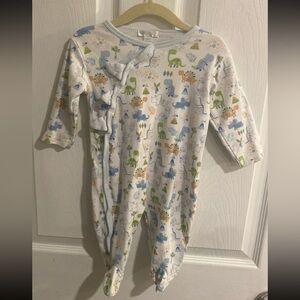 Kissy Kissy Dinosaur Footed Pajamas, Snap Buttons, Size 9M, EUC
